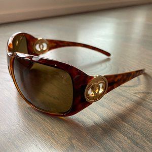 Chanel Vintage Oversized Tortoiseshell & Gold Sunglasses